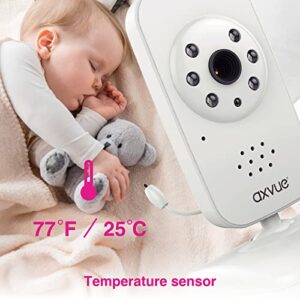 Video Baby Monitor, Slim Handheld, Non-Slip Design, 2.4" Vertical Screen Monitor & Digital Camera, Range up to 1000ft, 12 Hour Battery Life, 2-Way Talk, Night Vision, Temperature Monitor, No WiFi.