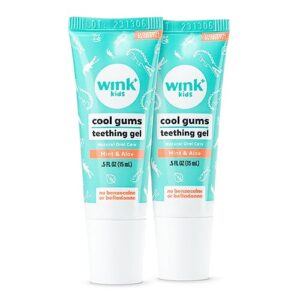 wink well baby teething relief for infants and kids, cooling, soothing natural gel for sore gums and other teething discomfort, may be used as a toddler training toothpaste (twin pack, 15 ml each)