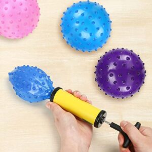 LOVEINUSA Knobby Balls, 12 PCS Bounce Ball Sensory Balls Massage Stress Balls with Air Pump Set, Fidget Toys, and Party Favors for Toddlers and Kids 4.72"