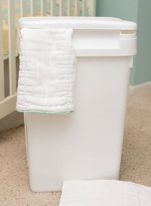 sturdy plastic easy to clean flip top cloth diaper pail or trash can
