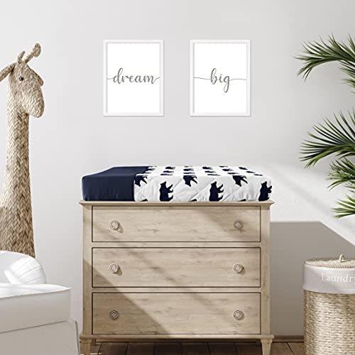 Navy Blue and White Changing Pad Cover for Big Bear Collection by Sweet Jojo Designs