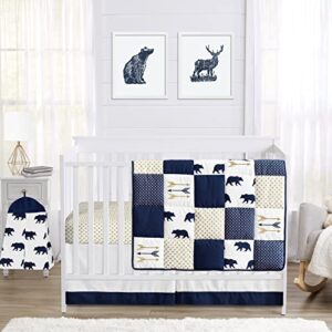 Navy Blue and White Baby Kid Clothes Laundry Hamper for Big Bear Collection by Sweet Jojo Designs