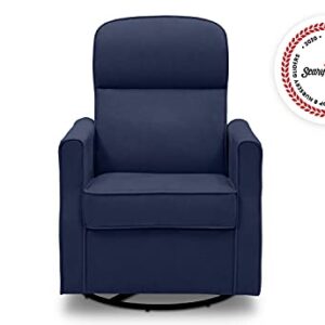 Delta Children Clair Slim Nursery Glider Swivel Rocker Chair, Navy