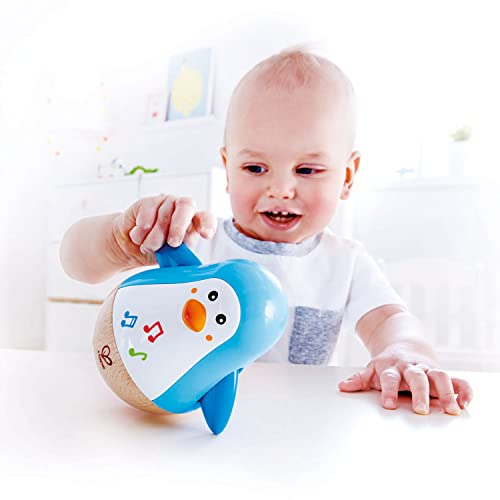 Hape Penguin Musical Wobbler | Colorful Wobbling Melody Penguin, Roly Poly Toy for Kids 6 Months+, Multicolor, 5'' x 2'' (E0331) , Blue