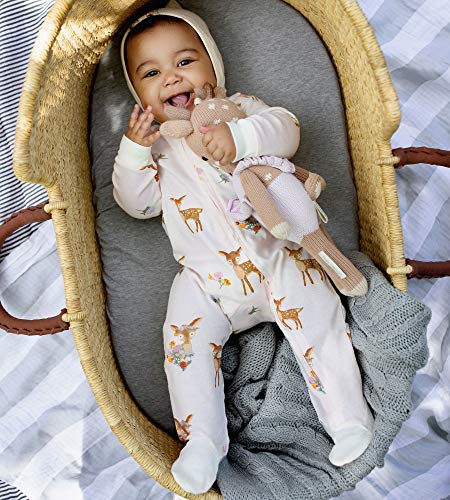 Burt's Bees Baby - Cable Knit Blanket, Baby Nursery & Stroller Blanket, 100% Organic Cotton, 30" x 40" (Heather Grey), 1 Count (Pack of 1)