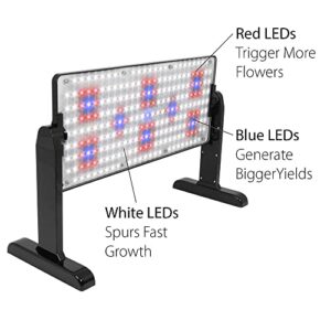 AeroGarden 45W LED Grow Light Panel - Grow Light for Plants, Includes Stand and Hanging Kit, Black