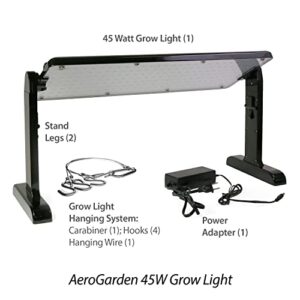 AeroGarden 45W LED Grow Light Panel - Grow Light for Plants, Includes Stand and Hanging Kit, Black