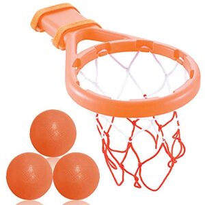 3 bees & me bath toy basketball hoop & balls set for boys and girls - kid & toddler bath toys gift