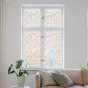 LEMON CLOUD Window Film, Vinyl Clings, Stained 3D Decorative Stickers for Glass, Static Door Window Covering, Tinted Window Decals, Frosted Privacy, Self-Adhesive, Pebble Pattern (17.5In X 78.7In)