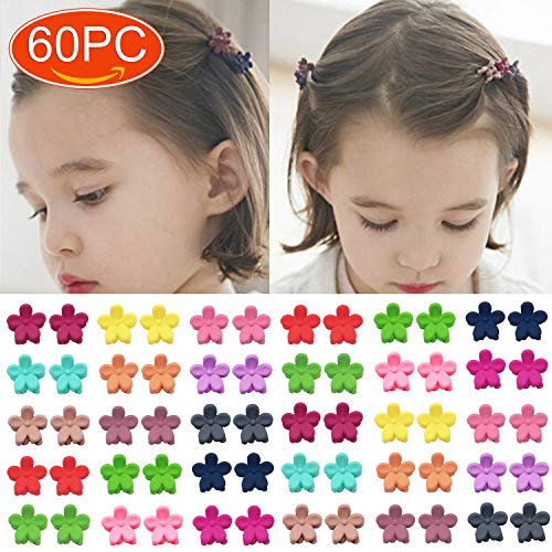 Elesa Miracle 60pcs Baby Girl Mini Hair Claw Clips Flower Hair Bangs Pin Baby Girl Hair Accessories Clips