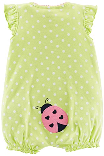 Simple Joys by Carter's Baby Girls' Snap-Up Rompers, Pack of 3, Green/Navy Dots/Pink Stripe, 3-6 Months