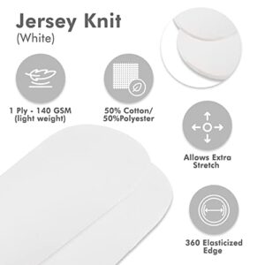 Jersey Knit Bassinet Sheet Set, Suitable for Cradles and Moses Baskets, Fitted Stretch, Fits Most Mattresses and Pads, Soft Material, for Boys and Girls, 30" x 16" x 2", White, 2 Pack