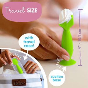 Bumco Diaper Cream Brush - Mini Baby Bum Brush with Travel Case, Baby Butt Paste Diaper Cream Spatula, Butt Paste Spatula for Baby Butt Cream, Mini Diaper Cream Applicator, Butt Spatula Baby, Green