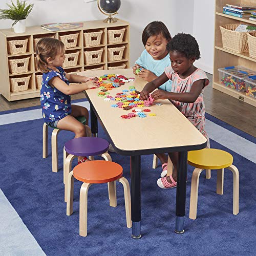 ECR4Kids Bentwood Stackable Stools, Classroom Furniture, Assorted, 6-Piece