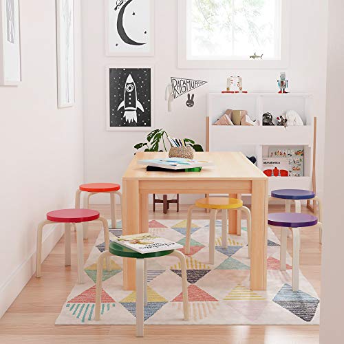 ECR4Kids Bentwood Stackable Stools, Classroom Furniture, Assorted, 6-Piece