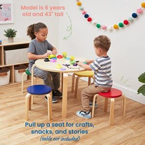 ECR4Kids Bentwood Stackable Stools, Classroom Furniture, Assorted, 6-Piece