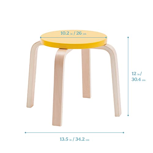 ECR4Kids Bentwood Stackable Stools, Classroom Furniture, Assorted, 6-Piece