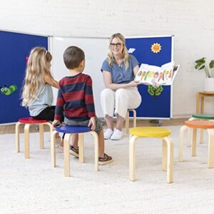 ECR4Kids Bentwood Stackable Stools, Classroom Furniture, Assorted, 6-Piece