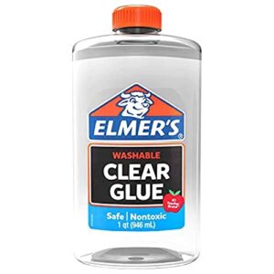 elmer's liquid school glue, clear, washable, 32 ounces - great for making slime