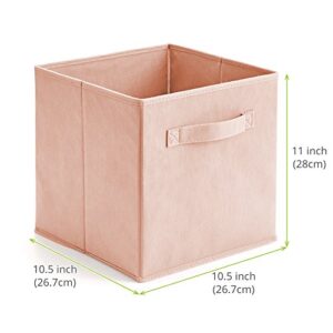 Set of 6 Basket Bins- EZOWare Collapsible Storage Organizer Boxes Cube For Nursery Home - Pale Dogwood