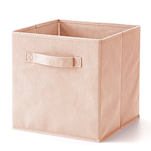 Set of 6 Basket Bins- EZOWare Collapsible Storage Organizer Boxes Cube For Nursery Home - Pale Dogwood