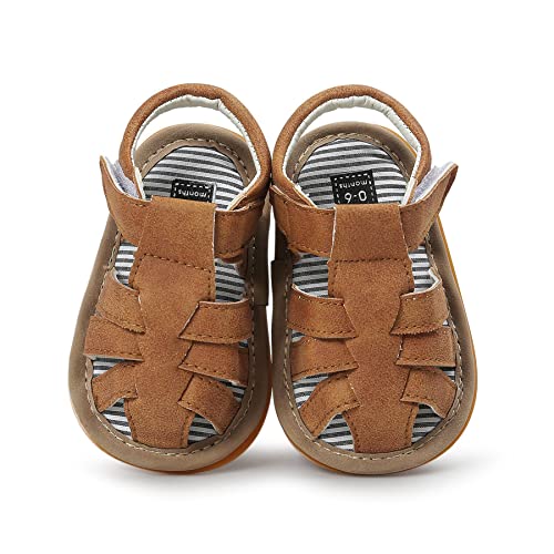 Neband Baby Girl Boy Sandals, Premium Soft Anti-Slip Sole Infant Baby Sandals 6-12Months Summer Casual Beach Shoes Bowknot Princess Dress Flats Prewalker First Walker Shoes