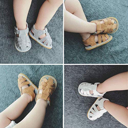 Neband Baby Girl Boy Sandals, Premium Soft Anti-Slip Sole Infant Baby Sandals 6-12Months Summer Casual Beach Shoes Bowknot Princess Dress Flats Prewalker First Walker Shoes