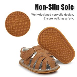 Neband Baby Girl Boy Sandals, Premium Soft Anti-Slip Sole Infant Baby Sandals 6-12Months Summer Casual Beach Shoes Bowknot Princess Dress Flats Prewalker First Walker Shoes