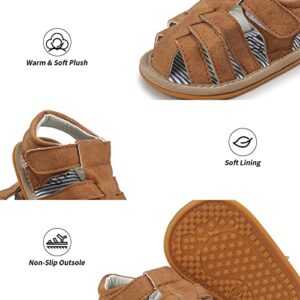 Neband Baby Girl Boy Sandals, Premium Soft Anti-Slip Sole Infant Baby Sandals 6-12Months Summer Casual Beach Shoes Bowknot Princess Dress Flats Prewalker First Walker Shoes