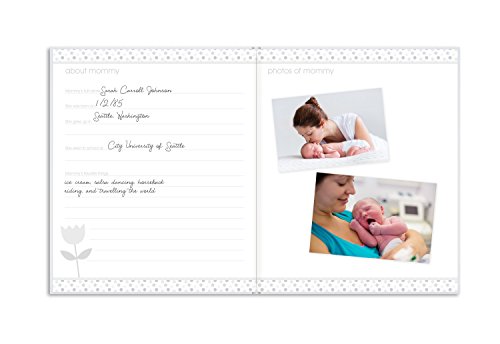 Pearhead First 5 Years Baby Memory Book, Gender-Neutral Baby Keepsake for New and Expecting Parents, Pregnancy And Milestone Journal, 50 Fill In Pages, Black and Gold Polka Dot