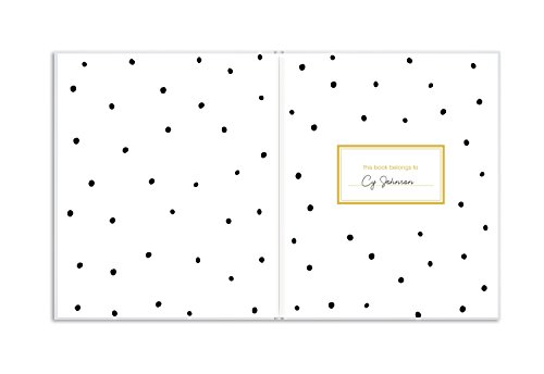 Pearhead First 5 Years Baby Memory Book, Gender-Neutral Baby Keepsake for New and Expecting Parents, Pregnancy And Milestone Journal, 50 Fill In Pages, Black and Gold Polka Dot