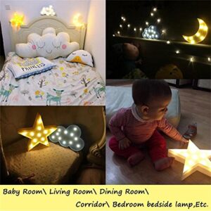 Wanxing Decorative LED Crescent Moon Cloud and Star Night Lights Lamps Marquee Signs Letters for Baby Nursery Decorations Gifts for Children (Moon Cloud and Star)