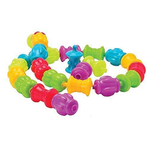 Constructive Playthings Pop Beads, STEM, Developmental, Sensory Toys for Toddlers 1-3, Assorted Shapes and Colors, Motor Skills, Teacher Supplies for Classroom and Preschool, 24 Snap Beads, Multicolor