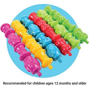 Constructive Playthings Pop Beads, STEM, Developmental, Sensory Toys for Toddlers 1-3, Assorted Shapes and Colors, Motor Skills, Teacher Supplies for Classroom and Preschool, 24 Snap Beads, Multicolor