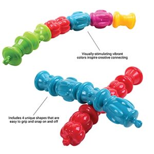 Constructive Playthings Pop Beads, STEM, Developmental, Sensory Toys for Toddlers 1-3, Assorted Shapes and Colors, Motor Skills, Teacher Supplies for Classroom and Preschool, 24 Snap Beads, Multicolor