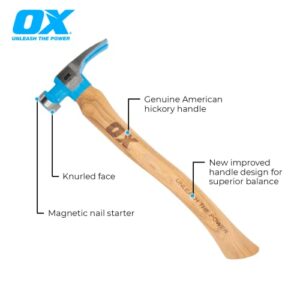 OX TOOLS Pro Series 18 Ounce California Framing Hammer | Hickory Handle