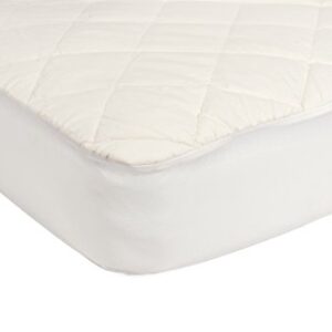 Sealy Quilted Organic Cotton Top Breathable Waterproof Fitted Toddler Bed and Baby Crib Mattress Pad Cover Protector, Noiseless, Machine Washable and Dryer Friendly, 52 x 28 - Cream