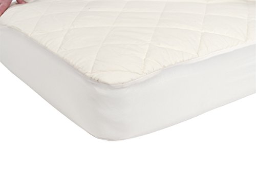 Sealy Quilted Organic Cotton Top Breathable Waterproof Fitted Toddler Bed and Baby Crib Mattress Pad Cover Protector, Noiseless, Machine Washable and Dryer Friendly, 52 x 28 - Cream