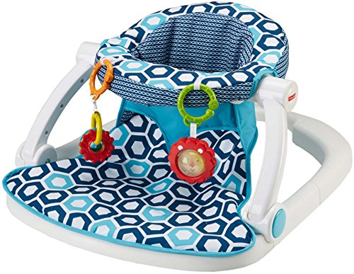 Fisher-Price Portable Baby Chair, Sit-Me-Up Floor Seat with 2 Removable Toys & Washable Seat Pad, Honeycomb [Amazon Exclusive]