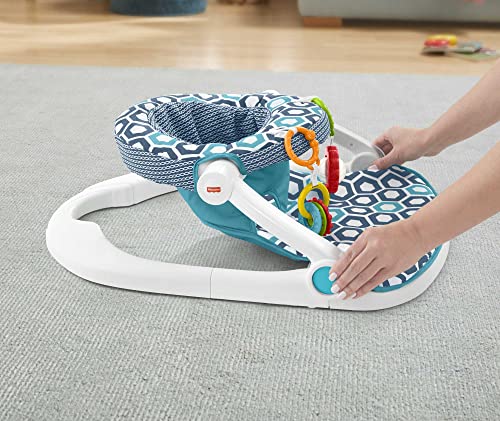 Fisher-Price Portable Baby Chair, Sit-Me-Up Floor Seat with 2 Removable Toys & Washable Seat Pad, Honeycomb [Amazon Exclusive]