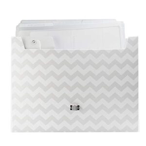 Pearhead Baby Document Organizer, Briefcase File Keeper to Store Baby's Records, Makes Great Gift for New Parents or Addition to Baby Shower Registry, Gray Chevron