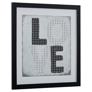 Amazon Brand – Stone & Beam Modern Black and White LOVE Word Art, Black Frame, 22" x 22"
