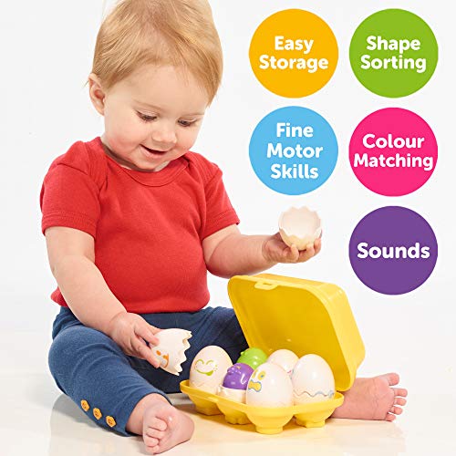 TOMY Toomies Hide & Squeak Easter Eggs Toddler Toys - Matching & Sorting Learning Toys - Sensory Toys for Boys and Girls 18 Months and Up