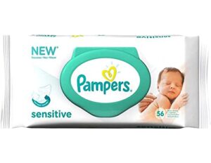 pampers wipes sensitive - 56 ct, pack of 2