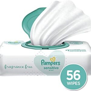 Pampers Wipes Sensitive - 56 ct, Pack of 2