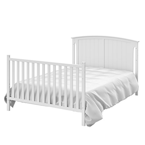 Storkcraft Steveston 5-in-1 Convertible Crib and Changer with Drawer (White) – GREENGUARD Gold Certified, Crib and Changing Table Combo with Drawer, Converts to Toddler Bed, Daybed and Full-Size Bed