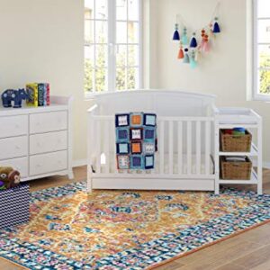 Storkcraft Steveston 5-in-1 Convertible Crib and Changer with Drawer (White) – GREENGUARD Gold Certified, Crib and Changing Table Combo with Drawer, Converts to Toddler Bed, Daybed and Full-Size Bed