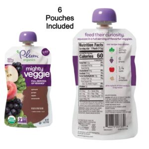 Plum Organics Mighty Veggie Blends Organic Baby Food Meals [12+ Months] Variety Pack 4 Ounce Pouch (Pack Of 18) Packaging May Vary