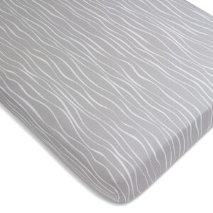 Pack n Play Sheet | Mini Crib Sheet Set 2 Pack Grey and White Abstract Stripes and Dots by Ely's & Co