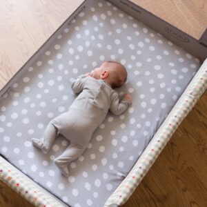 Pack n Play Sheet | Mini Crib Sheet Set 2 Pack Grey and White Abstract Stripes and Dots by Ely's & Co